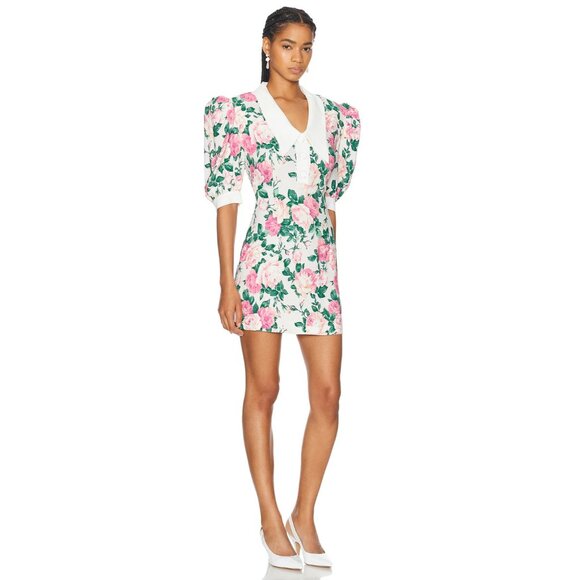 Rowen Rose Sable Mini Polo Dress in Light Pink & Pink Roses - Picture 2 of 4